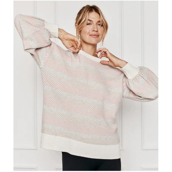 SummerSalt The Coziest Cashmere Blend Soft Stripe Sweater Size Large - Picture 1 of 8